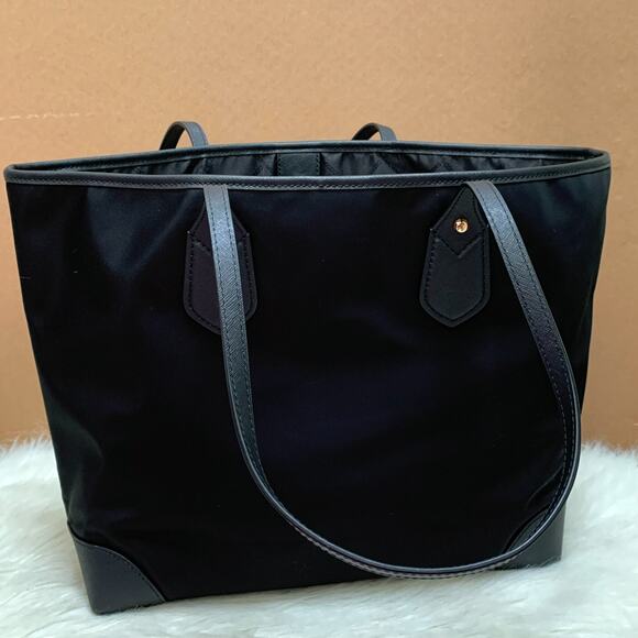 MICHAEL KORS Large Black Gabardine Nylon EVA Shopper Tote Saffiano Leather Trim - Picture 7 of 16